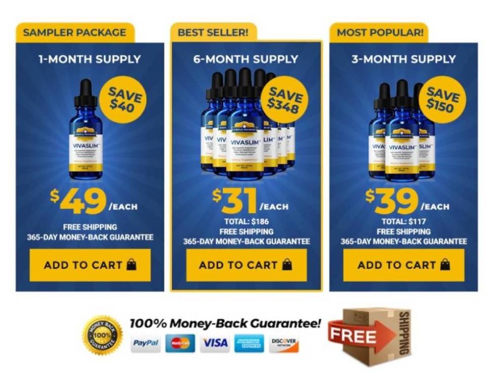 VivaSlim multi package purchase deal showing bundled product options